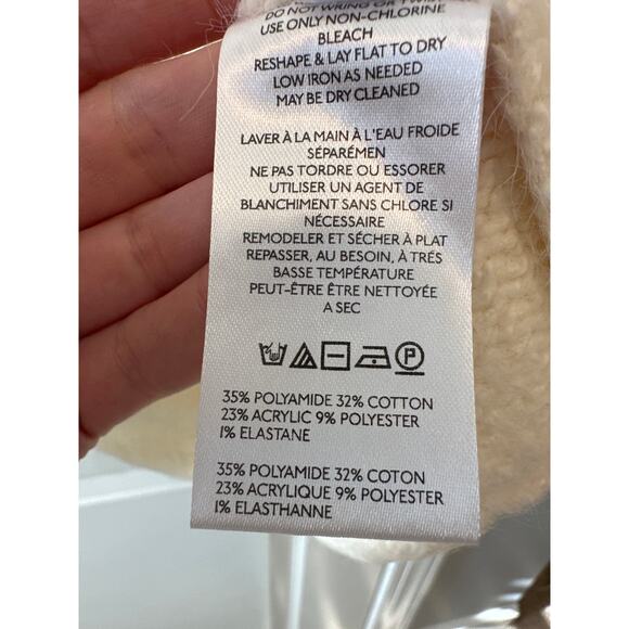 Free People NWT Ivory Sparrow Pullover Oversized Ivory Winter Sweater Size M - Picture 7 of 8